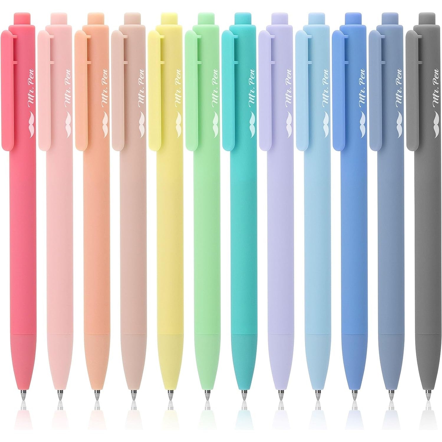 Pen Retractable Colorful Gel Pens, 12 Pack,