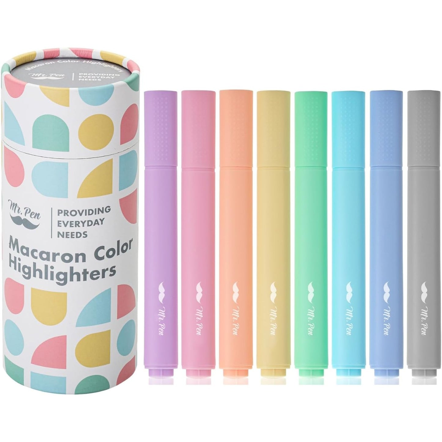 Highlighters, 8 Pack, Macaron Pastel Colors, No-Bleed Ink, Chisel Tip, Cute Tube Packaging, Bible-Safe Supplies