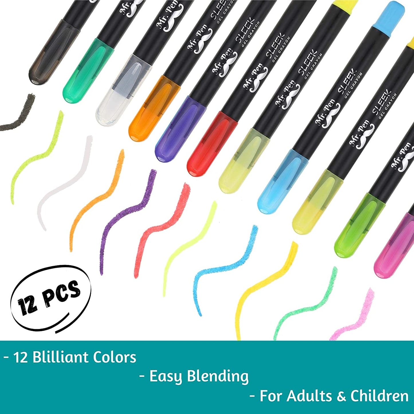 Crayons, Gel Crayons, 12 Pack, Twistable Crayons, Non-Toxic, Crayons for Kids, Twist Crayons, Kids Crayons, Crayons for Adult Coloring Books, Adult Crayons, Coloring Crayons, Color Crayons