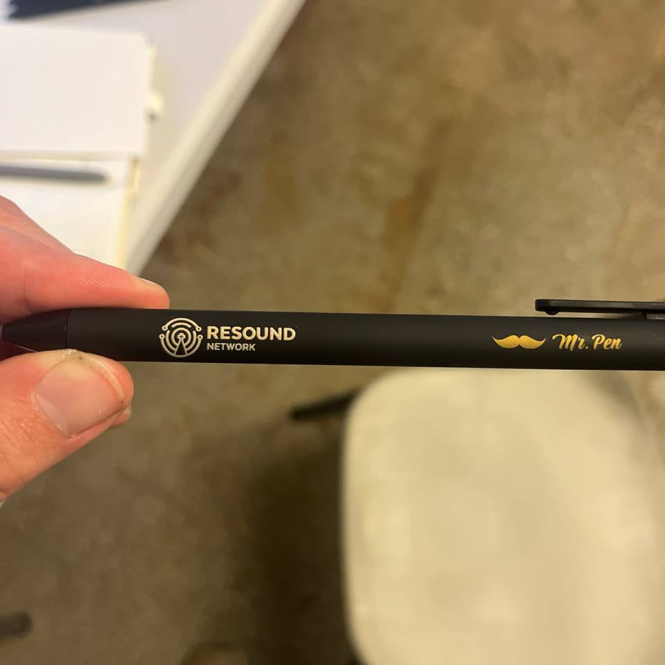 Customizable Retractable Black Gel Pens, .7 mm, Black Ink