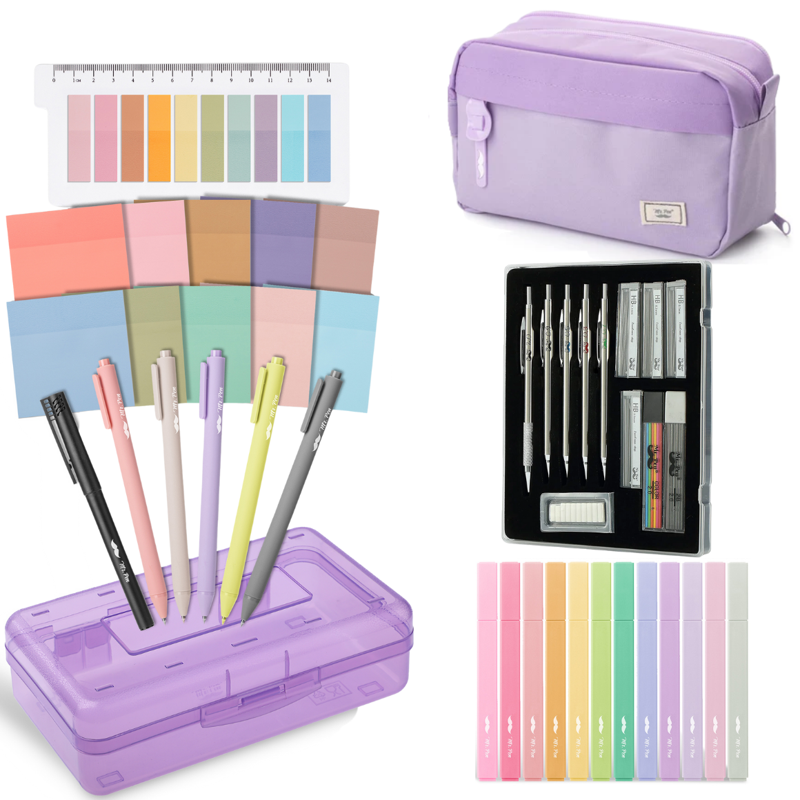 Bible Journaling Set – Gel Pens, Highlighters, Sticky Notes, Stickers & Pencil Case Options