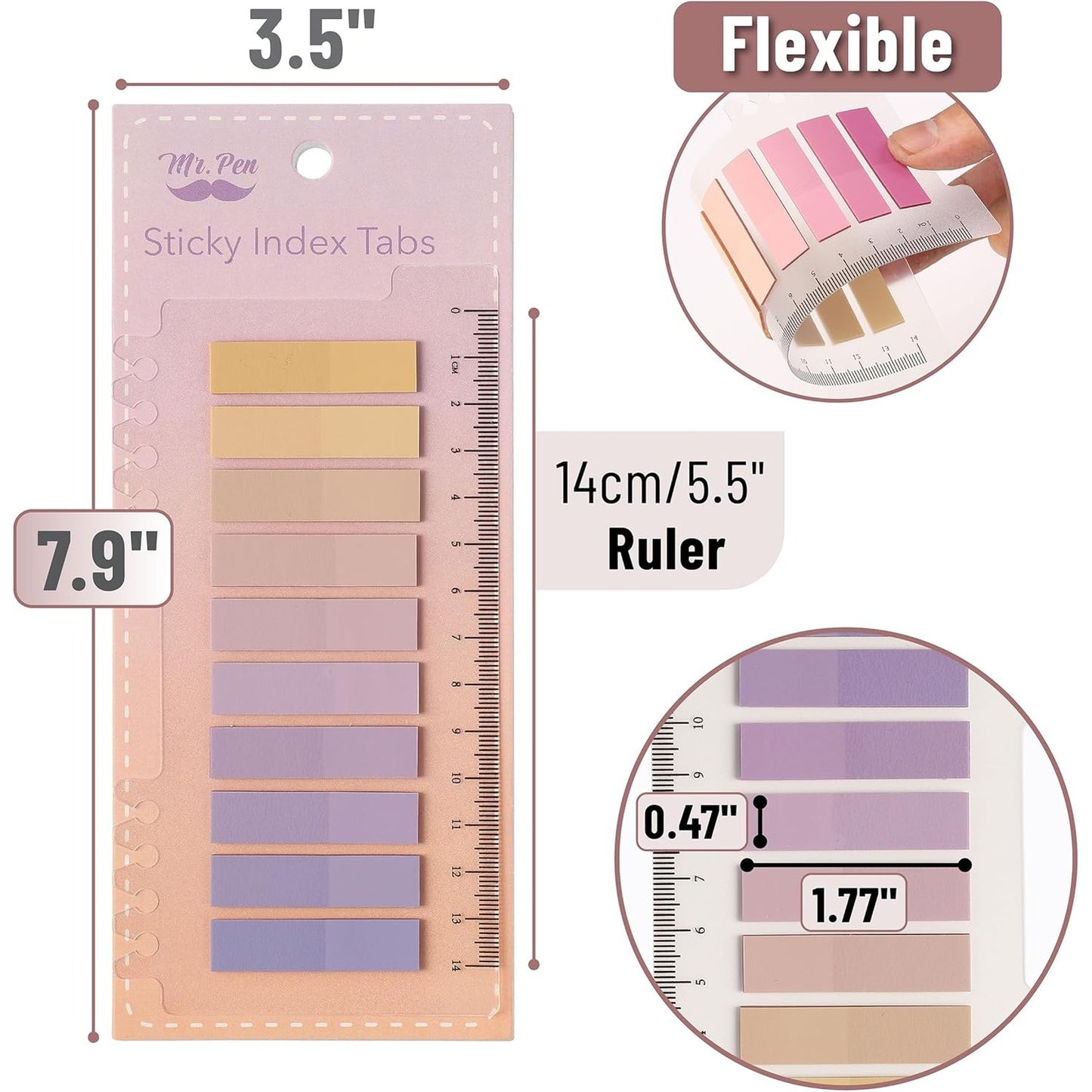 Sticky Tabs 3200 Pcs, Colorful Transparent Book Tabs, Page Markers, Index Tabs for Notes & Organizing