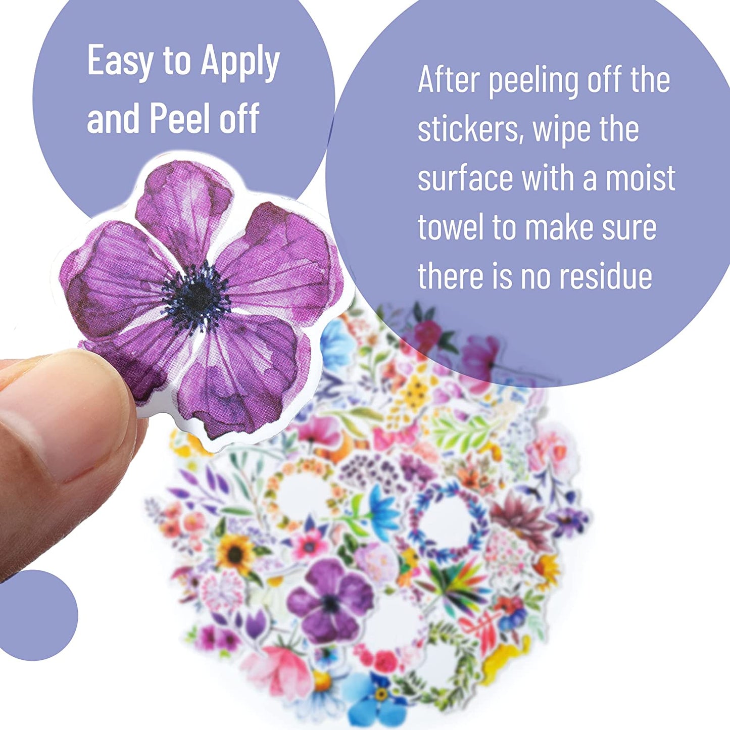 Floral Stickers Laptop, 74 pcs, Stickers for Water Bottles, Flower Stickers, Cute Stickers, Stickers for Teens, Stickers Aesthetic, Laptop Stickers, Waterproof Stickers