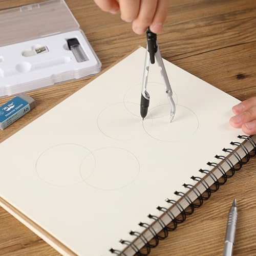 Convertible Compass for Geometry, Drafting, 5-Inch Circles