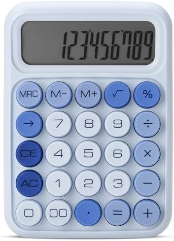 Mr. Pen- Mechanical Switch Calculator, 12 Digits Large LCD Display, Sky Blue Calculator Big Buttons, Mechanical Calculator