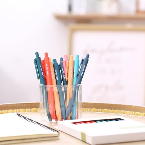 Mr. Pen- Retractable Gel Pens, 12 Pack, Black Ink, Summer Color Barrel Gel Pens, Gel Pens Fine Point 0.5mm, Retractable Pens