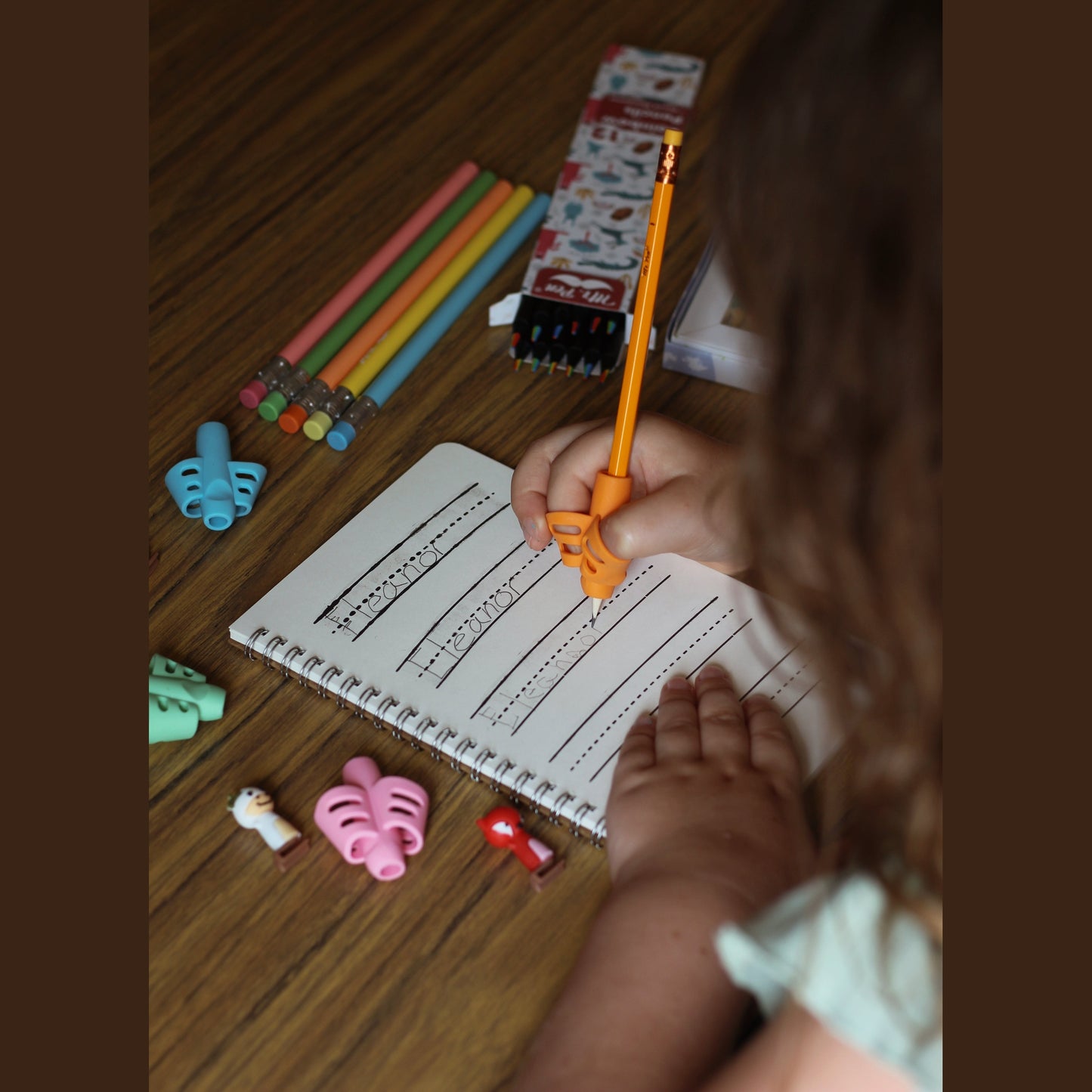 Mr. Pen x LegiLiner Handwriting Kit – Self-Inking Writing Stamp + Tools for Kids Learning to Write | Back to School Practice Set with Pencil Grips, Guide, Pouch & More