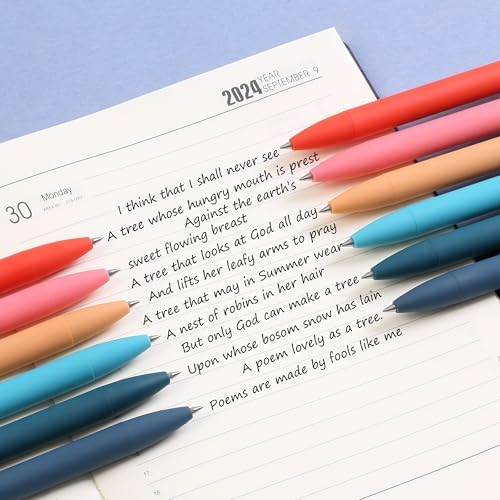 Mr. Pen- Retractable Gel Pens, 12 Pack, Black Ink, Summer Color Barrel Gel Pens, Gel Pens Fine Point 0.5mm, Retractable Pens