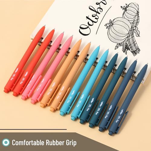 Mr. Pen- Retractable Gel Pens, 12 Pack, Black Ink, Summer Color Barrel Gel Pens, Gel Pens Fine Point 0.5mm, Retractable Pens