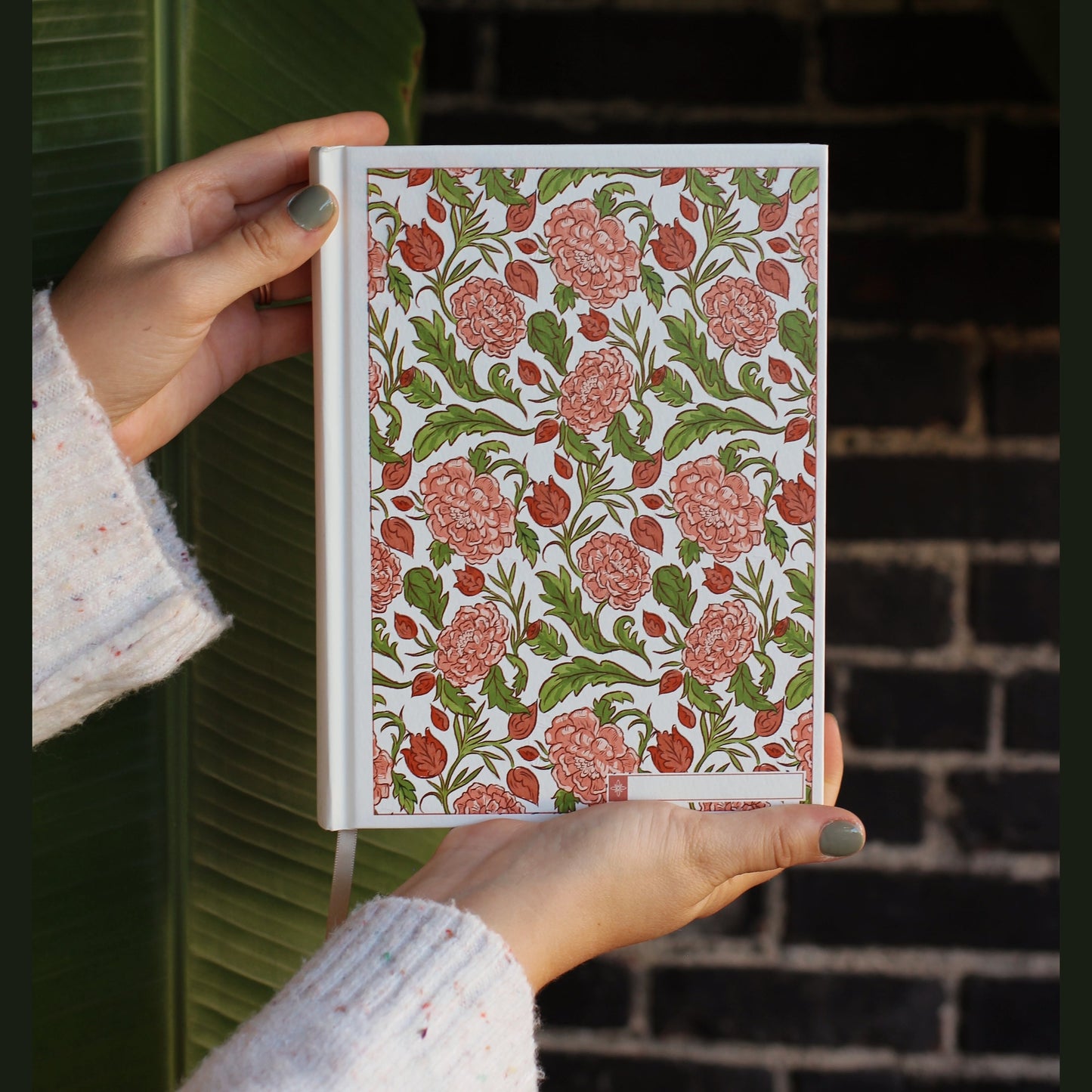 ESV Custom Single Column Journaling Bible®, Floral Hardcover with Name Box – Pink, Blue, Cream, or Marigold
