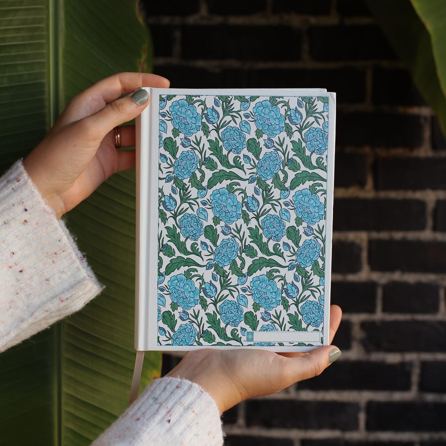 ESV Custom Single Column Journaling Bible®, Floral Hardcover with Name Box – Pink, Blue, Cream, or Marigold