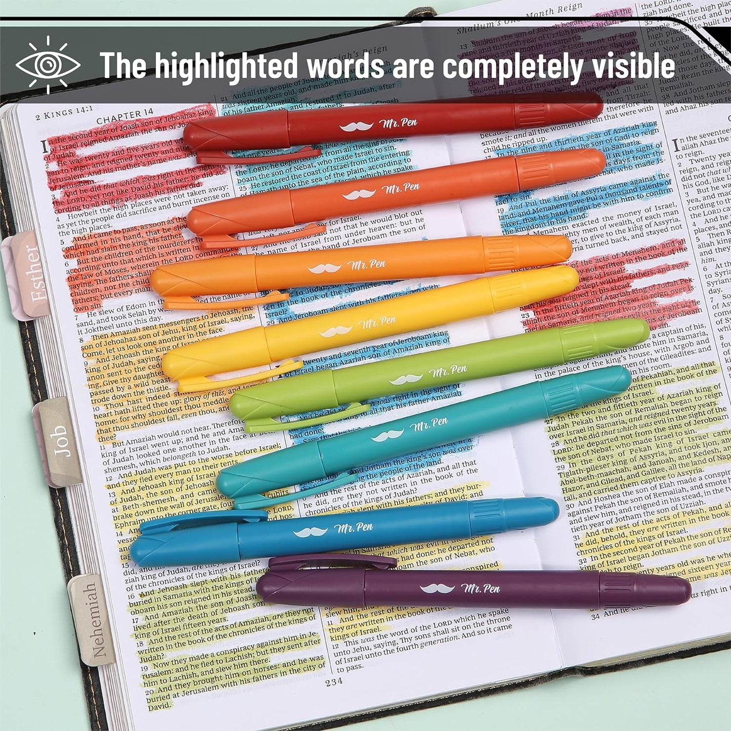 Mr Pen Gel Highlighter, 16 Pack Assorted Colors Bible Highlighters, No Bleed Highlighters