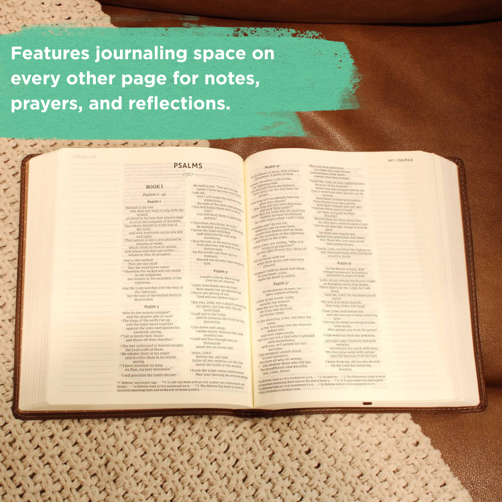Selah by Mr. Pen NIV Journaling Bible – Laser Engraved, Wide Margin Bible Red Letter, Lay-Flat Design, Satin Ribbon