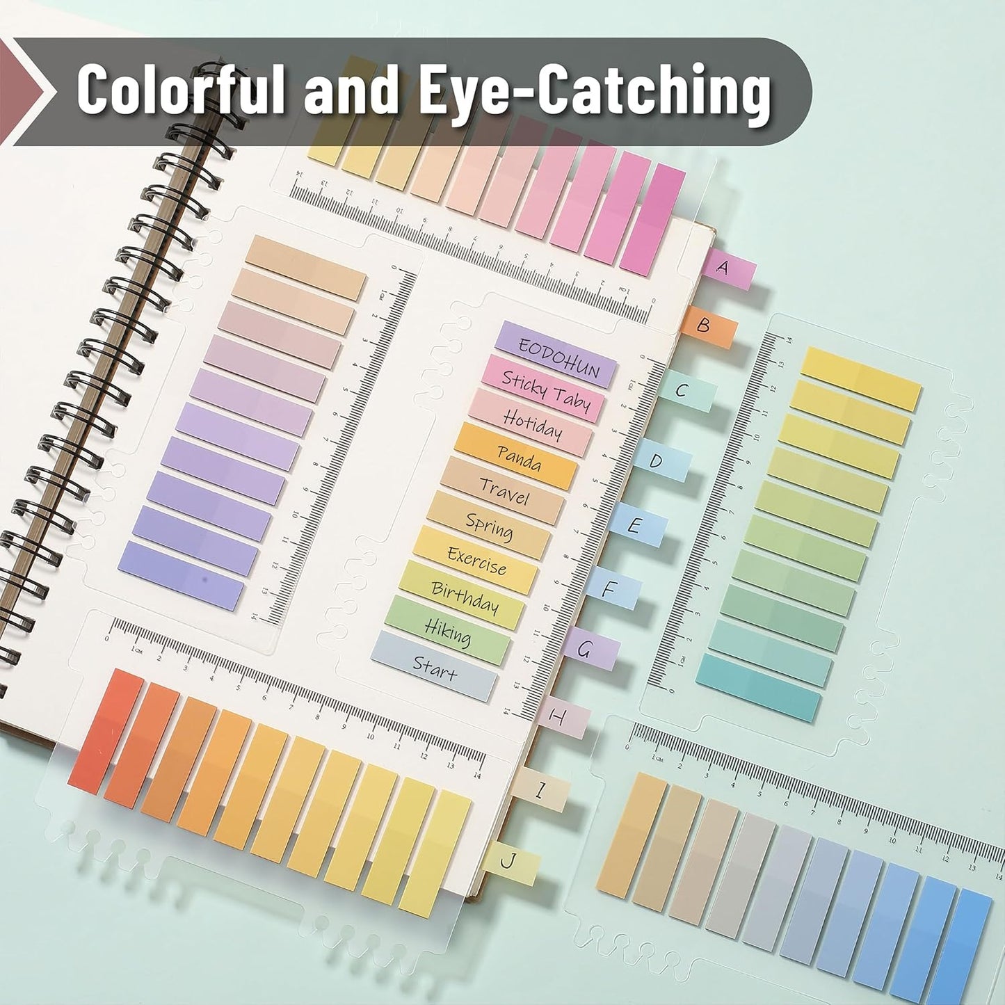 Sticky Tabs 3200 Pcs, Colorful Transparent Book Tabs, Page Markers, Index Tabs for Notes & Organizing