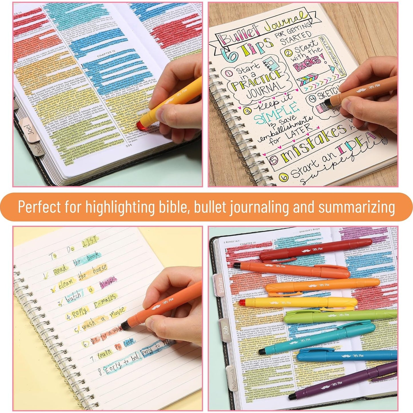 Bible Gel Highlighters, 16 Pack, Assorted Colors, No-Bleed, Twist-Up, Sharpenable Tips