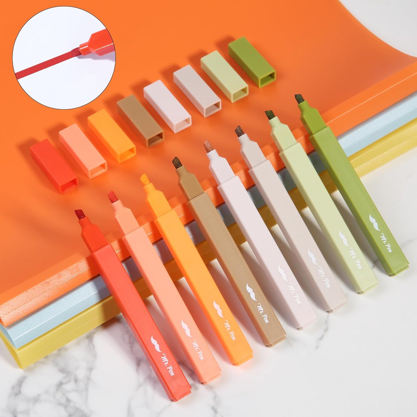 Mr. Pen- Aesthetic Highlighters, 8 Pack, Chisel Tip, Autumn Earth, Cute Highlighters Assorted Colors
