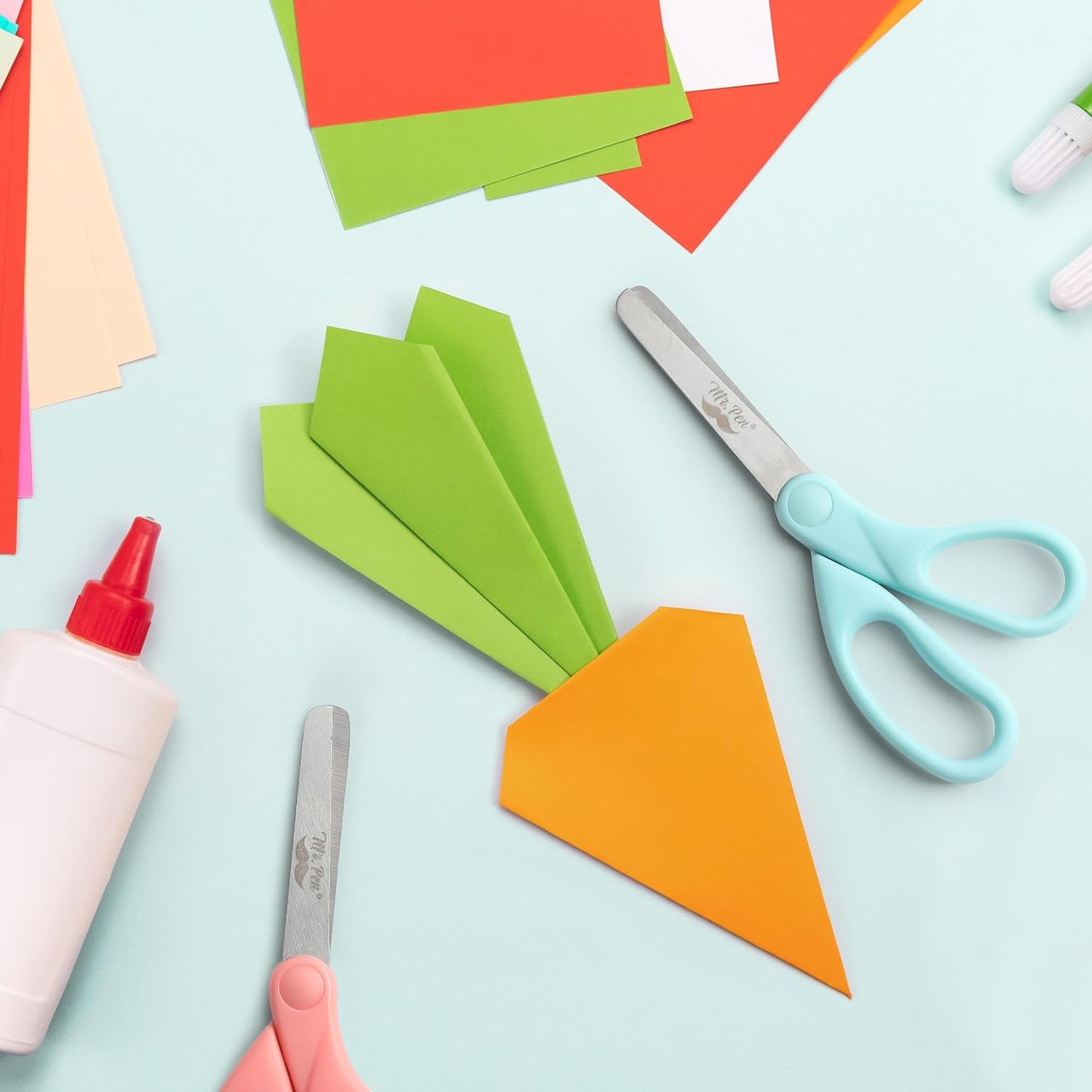 Kids Scissors 6 Pack, 5”, Blunt Tip, Pastel Handles, Ages 4+