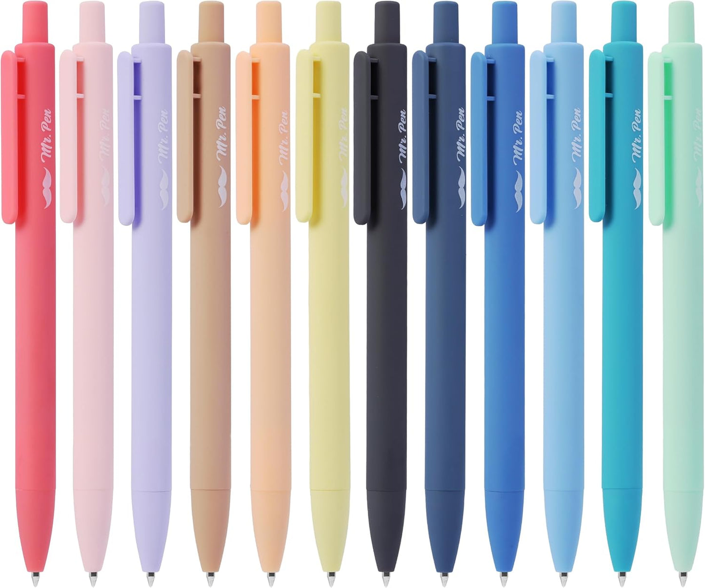 Mr. Pen- Retractable Gel Pens with Case, 12 Pack, Colorful Ink, 12 Refills, Gel Pens Fine Point 0.7mm
