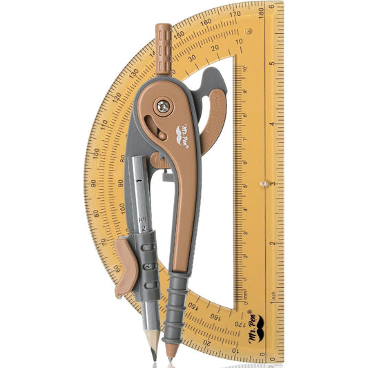 Mr. Pen- Compass and Protractor Set, Dwarf Pony Brown, Compass Geometry Tool, Protractor and Compass Set, Compass Drawing Tool