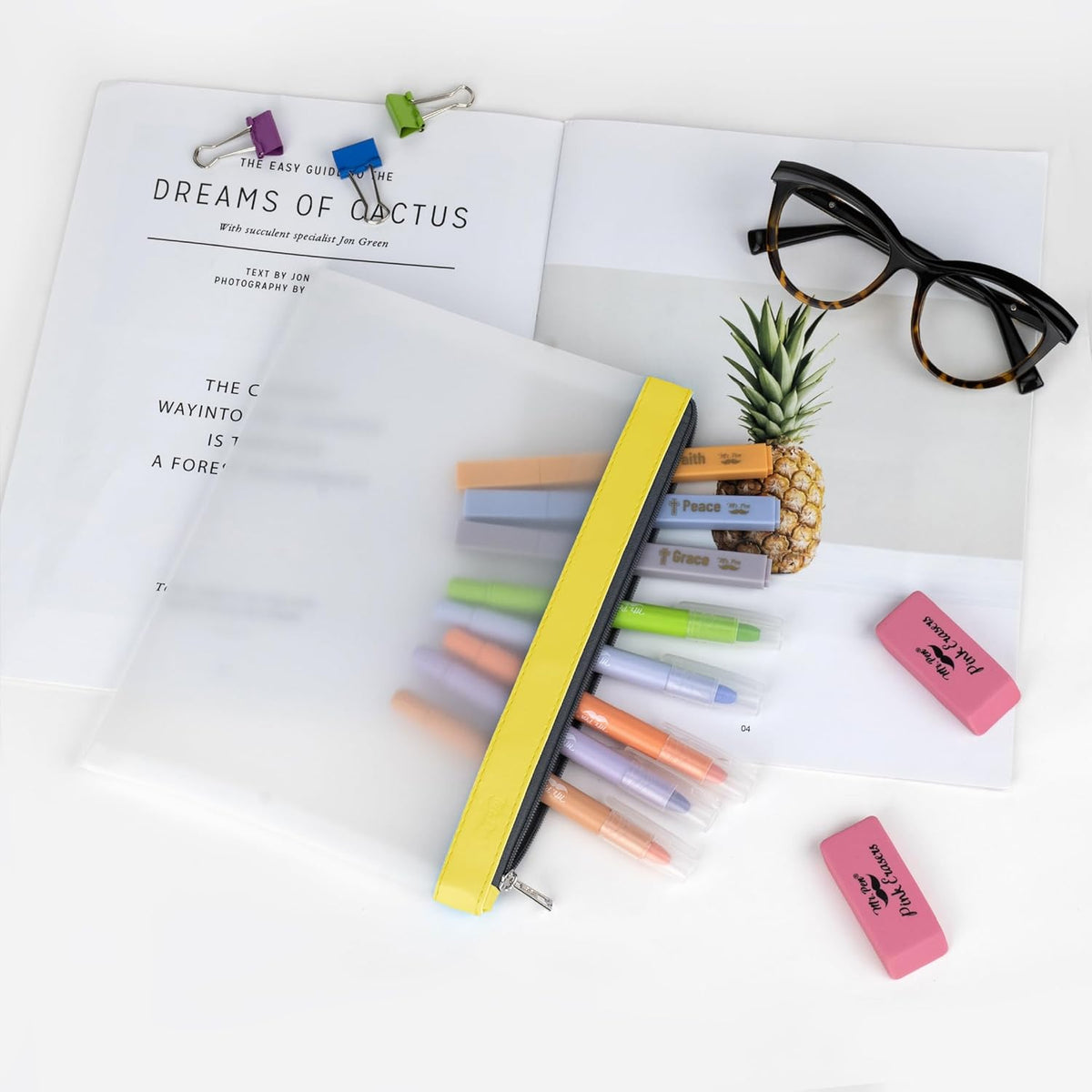 Mr. Pen- Clear Pencil Pouch, 3 Pack, Durable TPU Material, Large Water-Resistant Pencil Bags with Smooth Zipper
