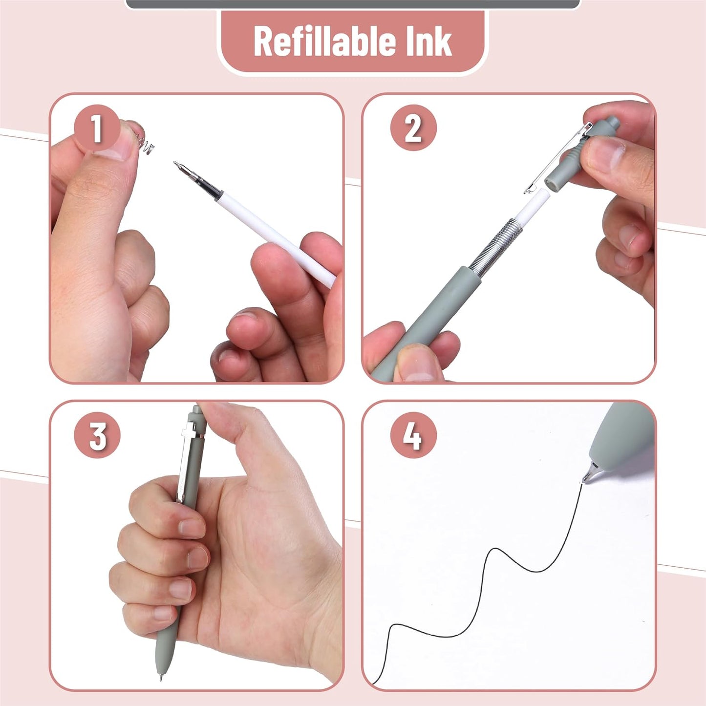 Customizable Retractable Cross Clip Pens, Black Ink, Fine Point 0.5mm, Assorted Color Barrels