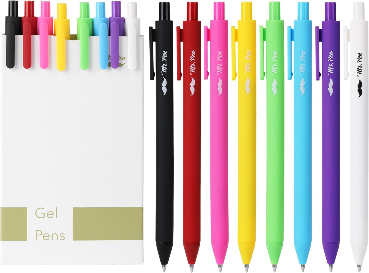 Mr. Pen- Retractable Gel Pens, 8 Pack, Color Ink Gel Pens Fine Point, Vivid Colors, 0.7mm Gel Pens Fine Point