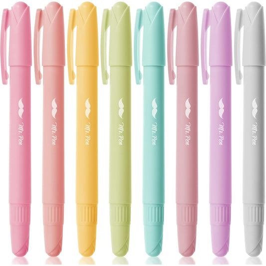 Gel Highlighters, 8 Pack, No-Bleed, Twist-Up Design, Sharpenable Tips, Smooth Glide, Perfect for Bible Pages