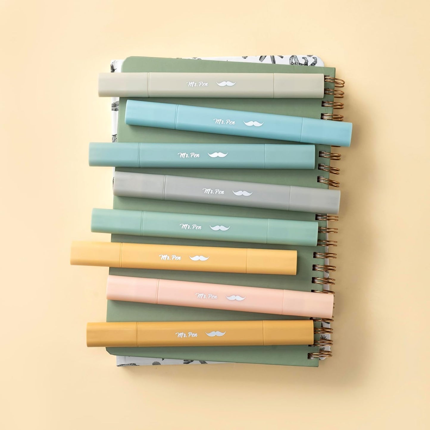 Mr. Pen- Aesthetic Dual Tip Bible Highlighters, No Bleed Through Assorted Color, 8pcs, Cute Highlighter Dual Tip for Journaling Supplies and School Accessories