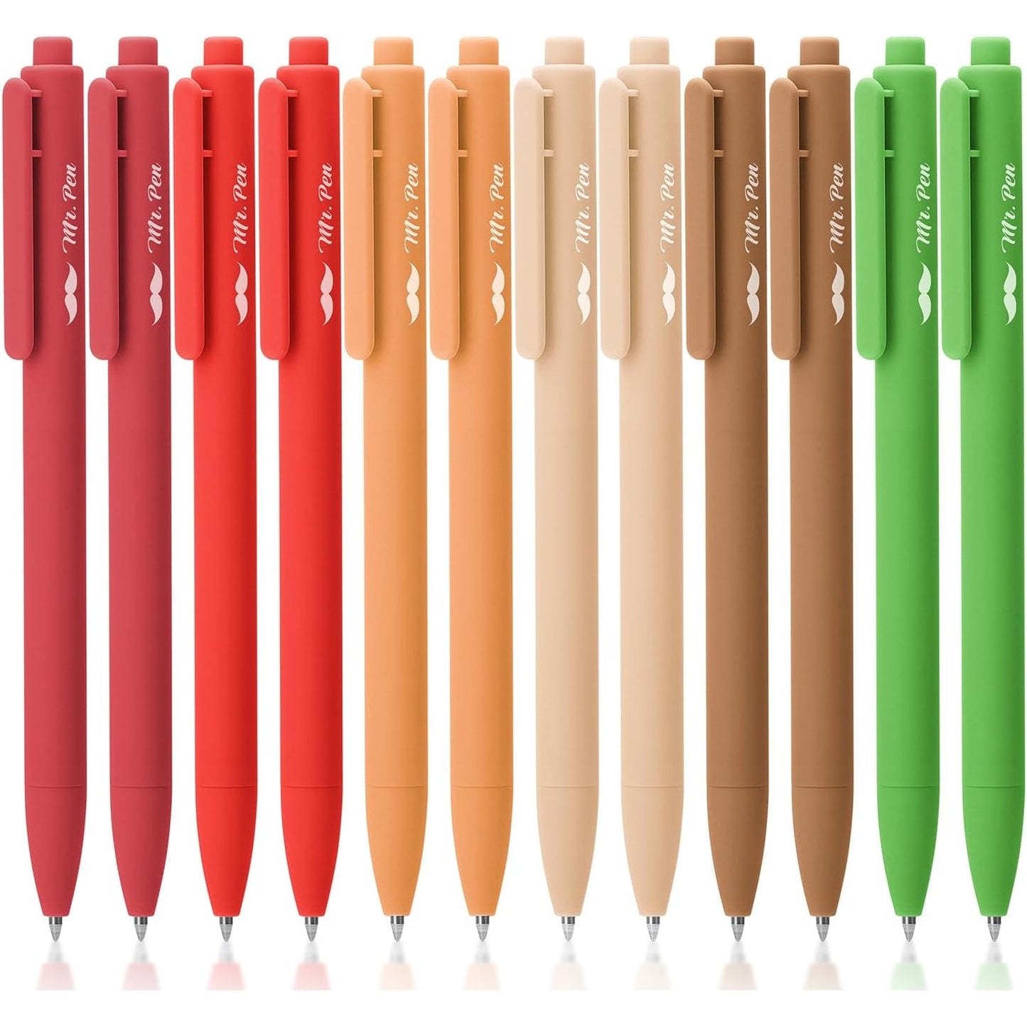 Mr. Pen- Retractable Gel Pens, 12 Pack, Black Ink, Old Mill Color Barrel Gel Pens, Gel Pens Fine Point 0.5mm, Retractable Pens