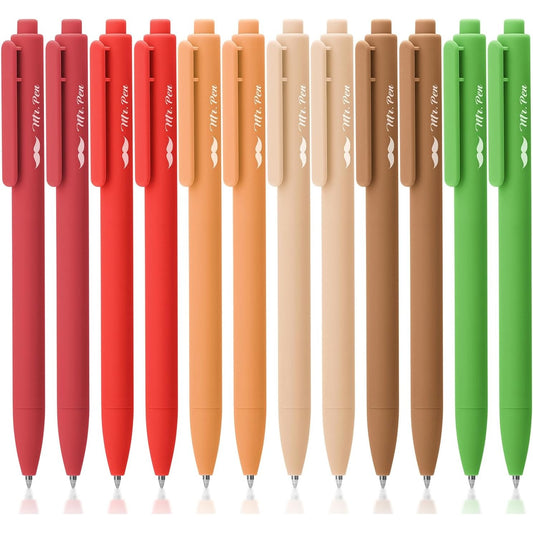 Mr. Pen- Retractable Gel Pens, 12 Pack, Black Ink, Old Mill Color Barrel Gel Pens, Gel Pens Fine Point 0.5mm, Retractable Pens