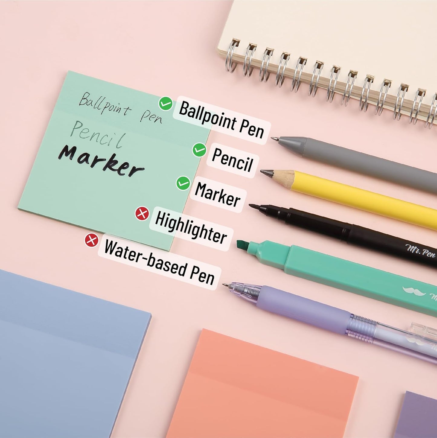 Mr. Pen- Aesthetic Book Annotation Kit, 38 pcs, Aesthetic Highlighters and Gel Pens