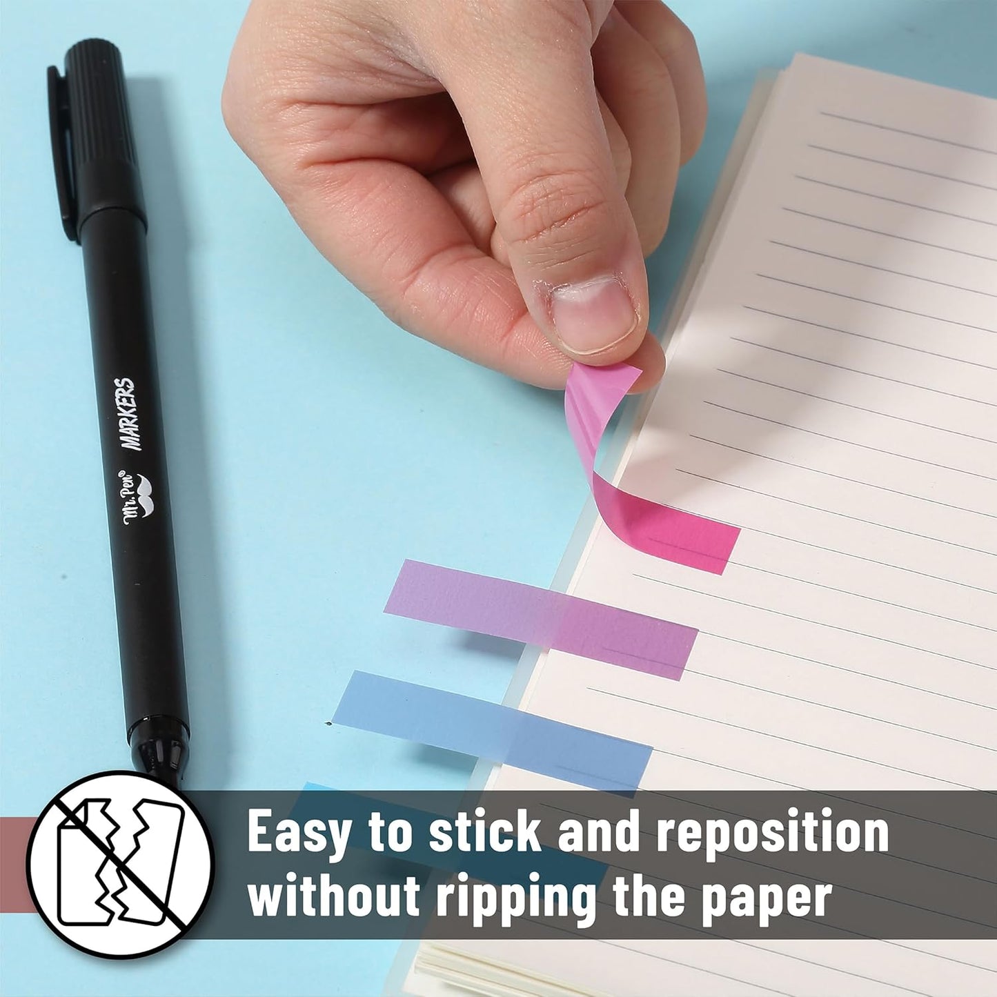 Sticky Tabs 3200 Pcs, Colorful Transparent Book Tabs, Page Markers, Index Tabs for Notes & Organizing