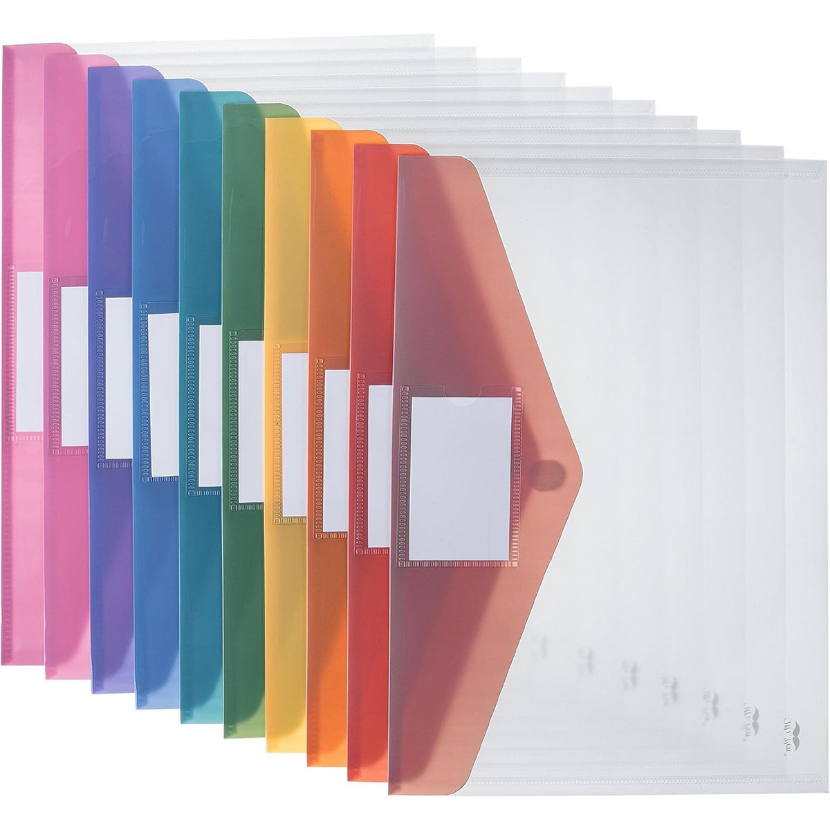 Mr. Pen- Clear Plastic Envelopes with Snap Closure, 30 Pack, A4, Letter Size, Colorful Flaps