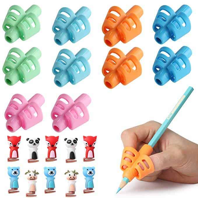 Pencil Grips for Kids Handwriting, 20 PCS (10 Finger Grips+10
