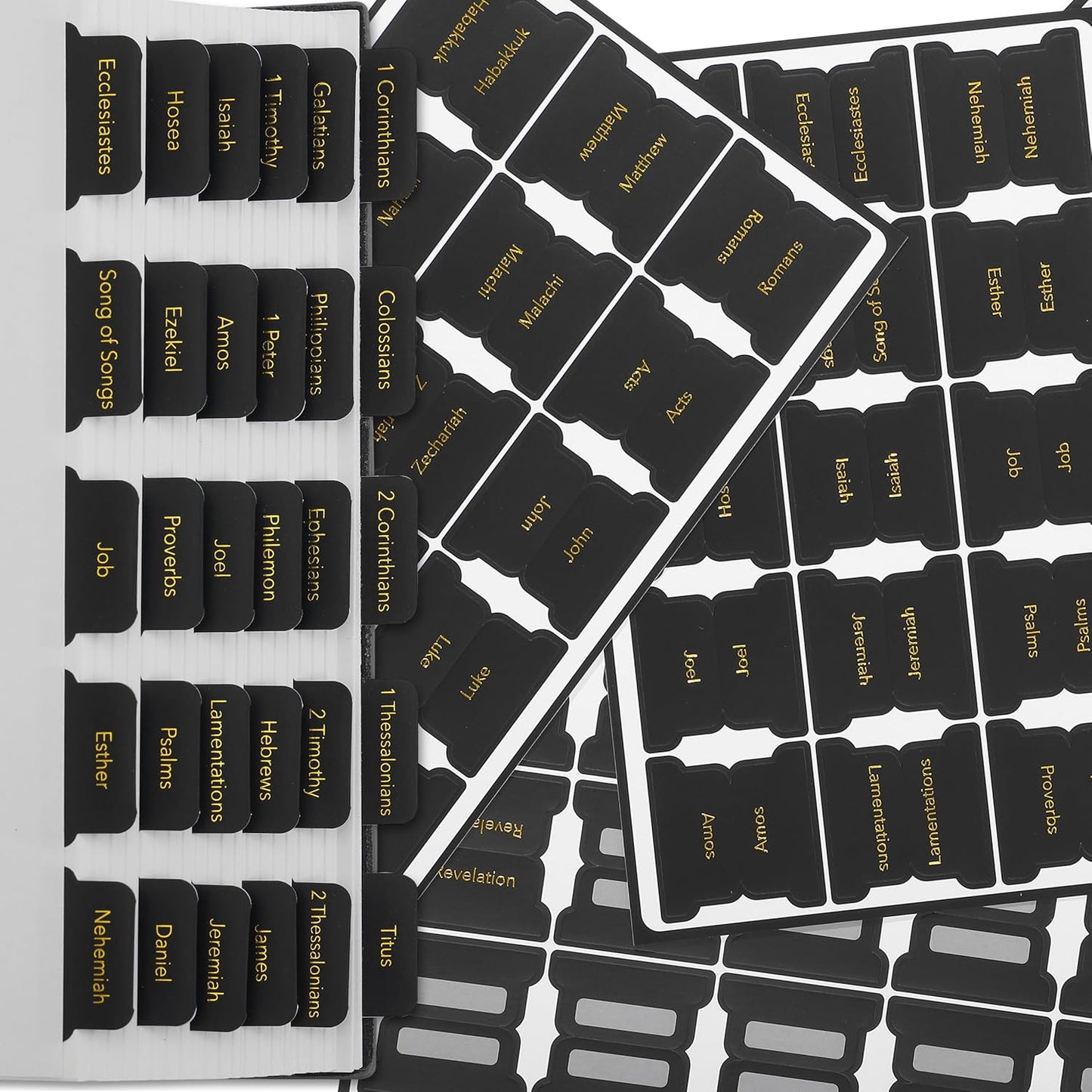 Mr. Pen- Bible Tabs, 75 Tabs, Black with Gold Foil Lettering, Laminated Bible Tabs for Women and Men