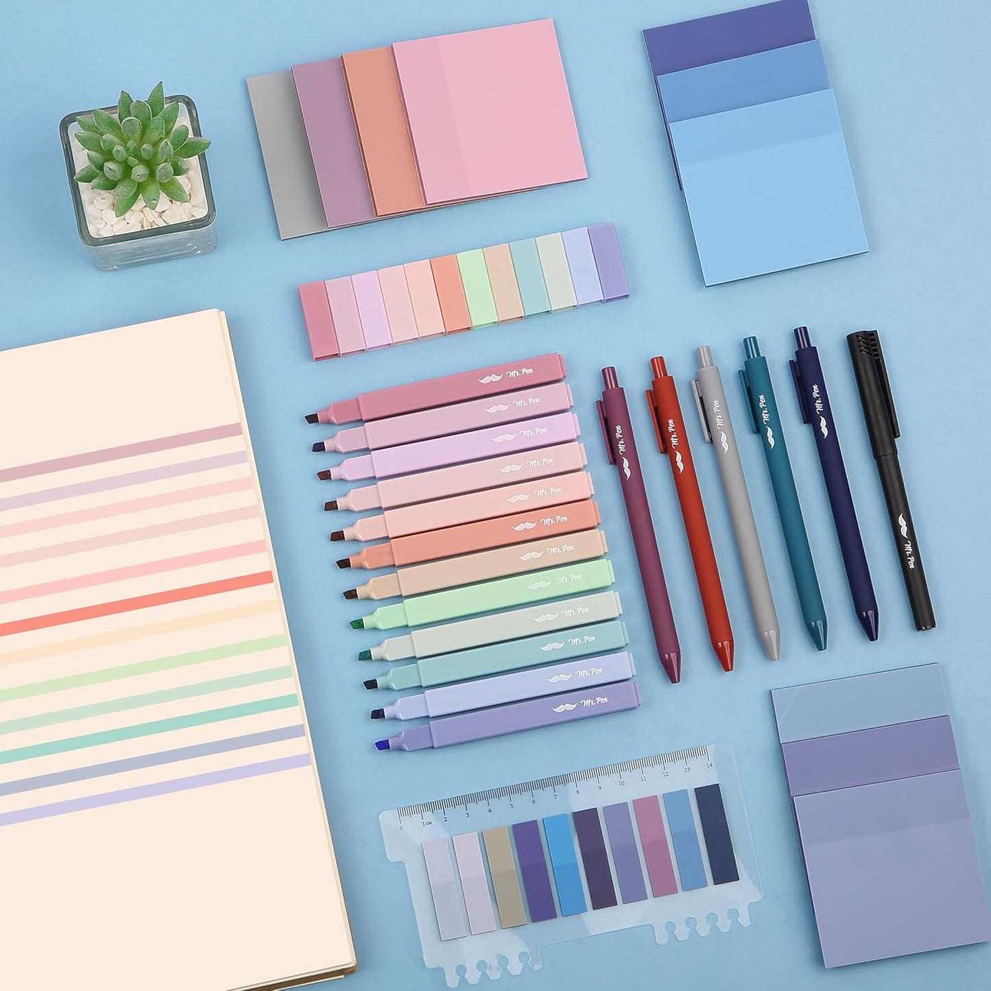Mr. Pen- Aesthetic Book Annotation Kit, 38 pcs, Aesthetic Highlighters and Gel Pens