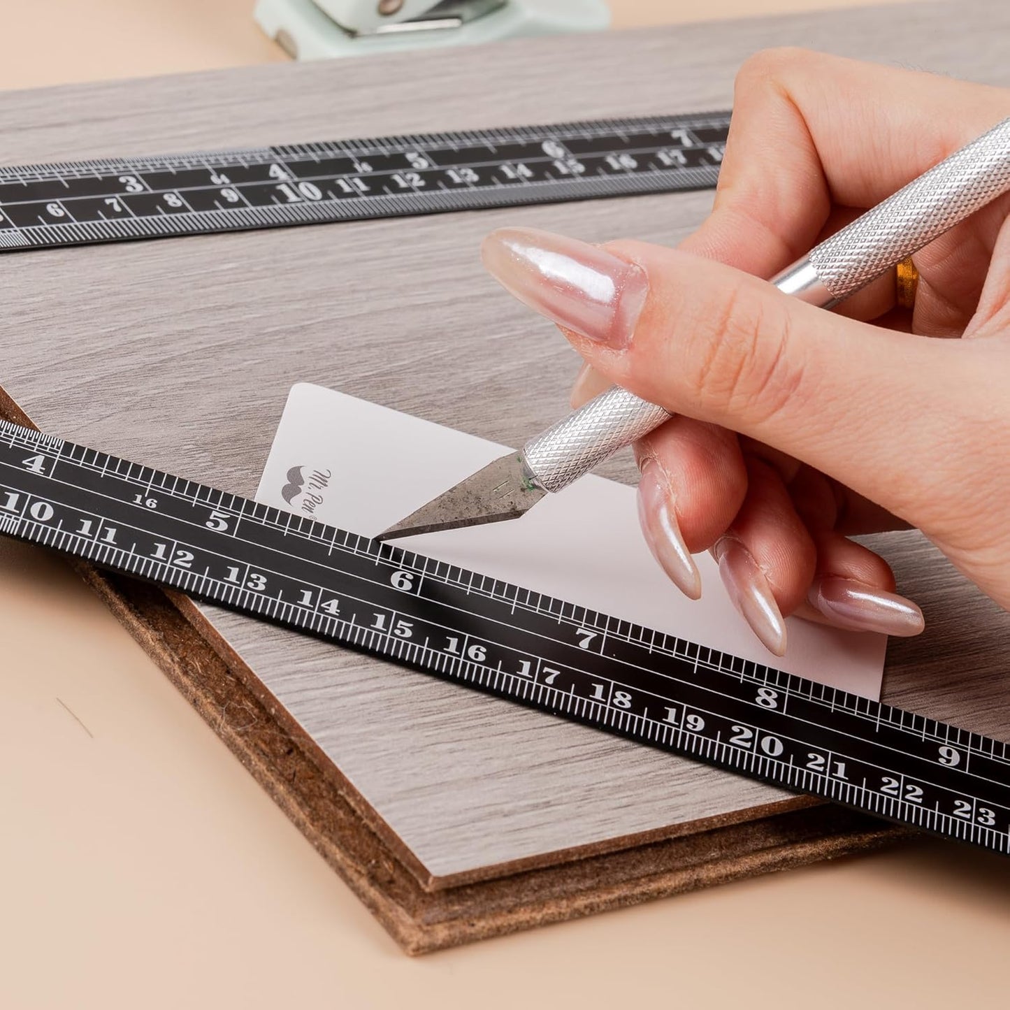 Metal Stainless Steel Ruler Set, 4 Pack, 6” 8” 12” 14 Inch, Metric/Inch