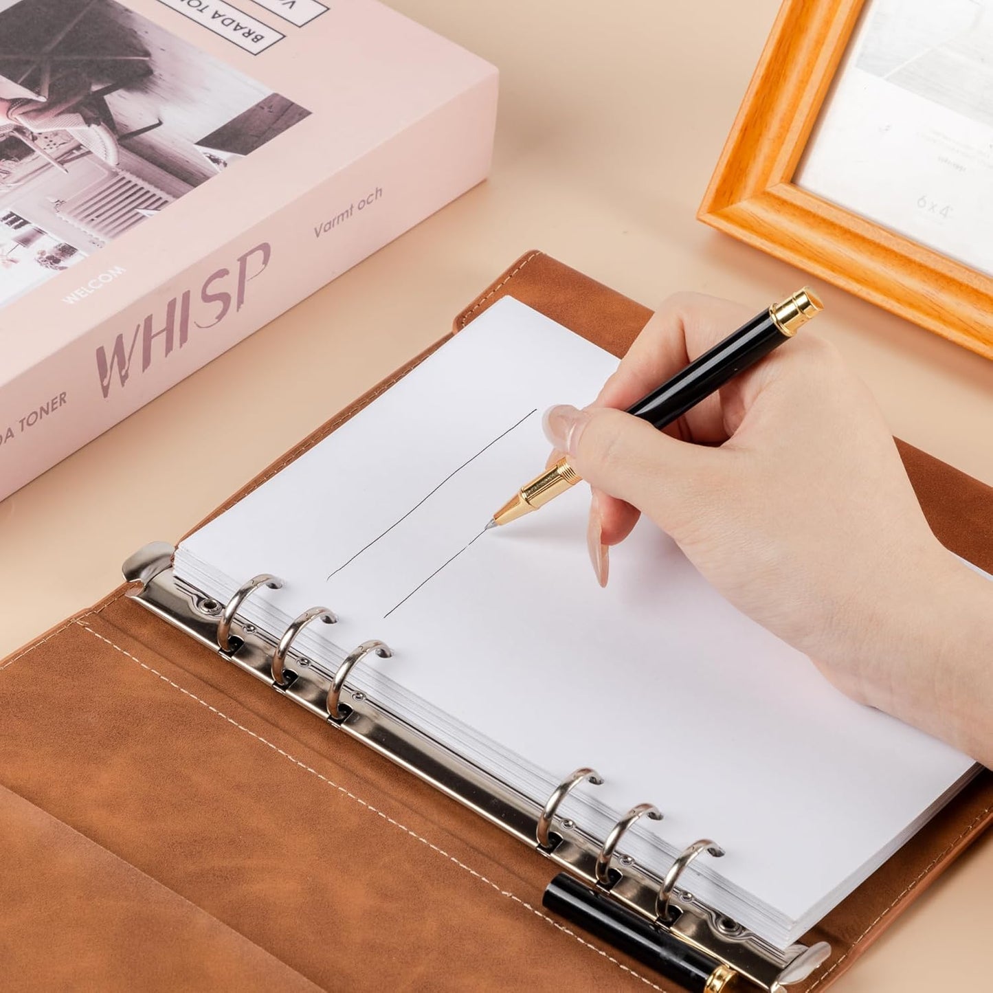 Mr. Pen- A5 Leather Planner Binder, A5 Leather Binder, Leather Ring Binder