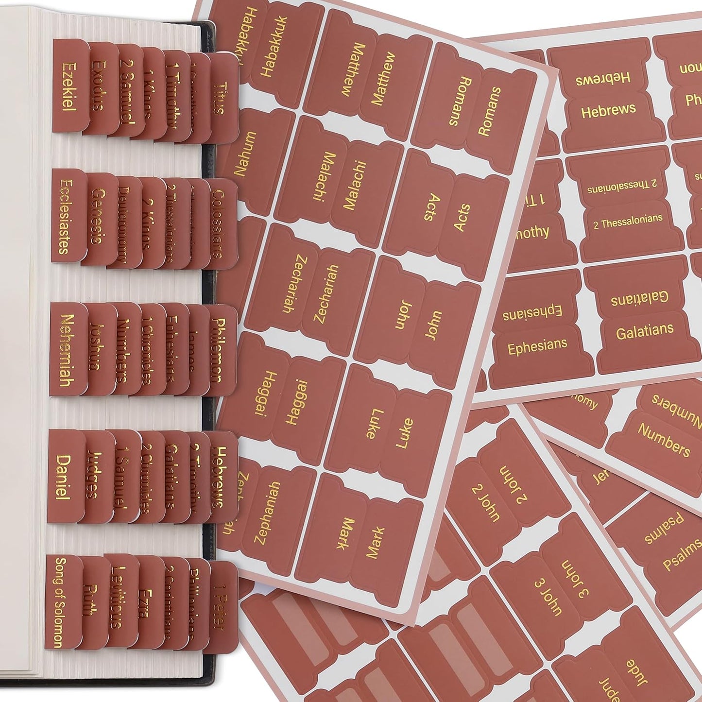 Bible Tabs, 75 Tabs, Metallic Gold Lettering Bible Tabs for Women and Men, Bible Tabs for Study Bible, Bible Index Tabs, Bible Book Tabs, Bible Labels Tabs, Mr Pen Bible Tabs