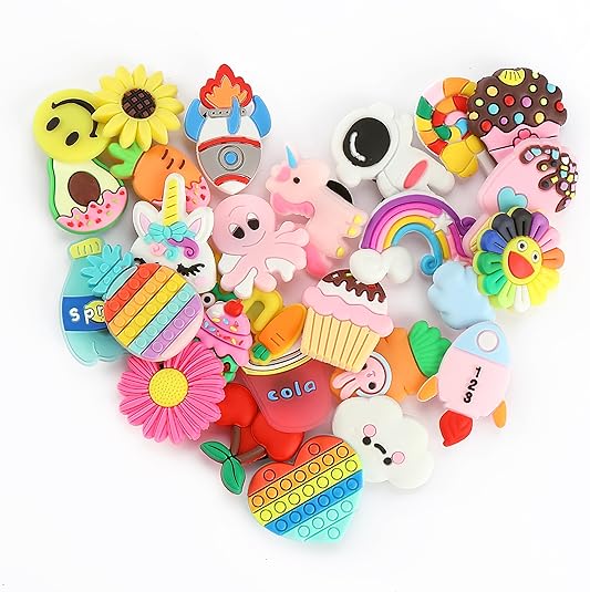 Different Charms, 30 Pcs, PVC Random Different Charms, Decoration Charms for Decoration, Charm, Cute Charms, Charms Bulk, Charms Pack, Random Charms