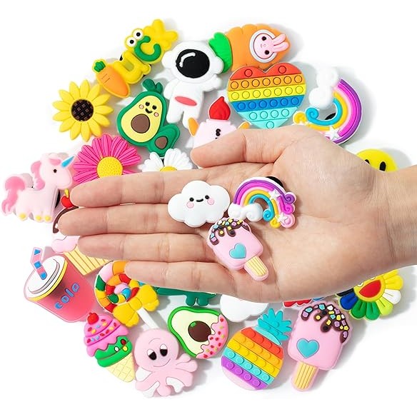 Different Charms, 30 Pcs, PVC Random Different Charms, Decoration Charms for Decoration, Charm, Cute Charms, Charms Bulk, Charms Pack, Random Charms