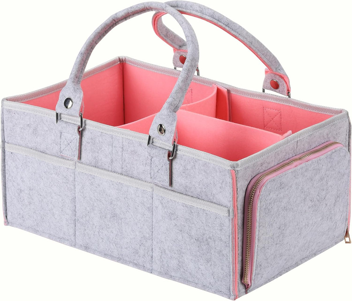 Baby Diaper Caddy Organizer, Pink Inside, Diaper Organizer, Car Diaper Caddy, Baby Caddy Organizer, Portable Diaper Caddy, Diaper Organizer for Changing Table, Baby Organizer for Nursery