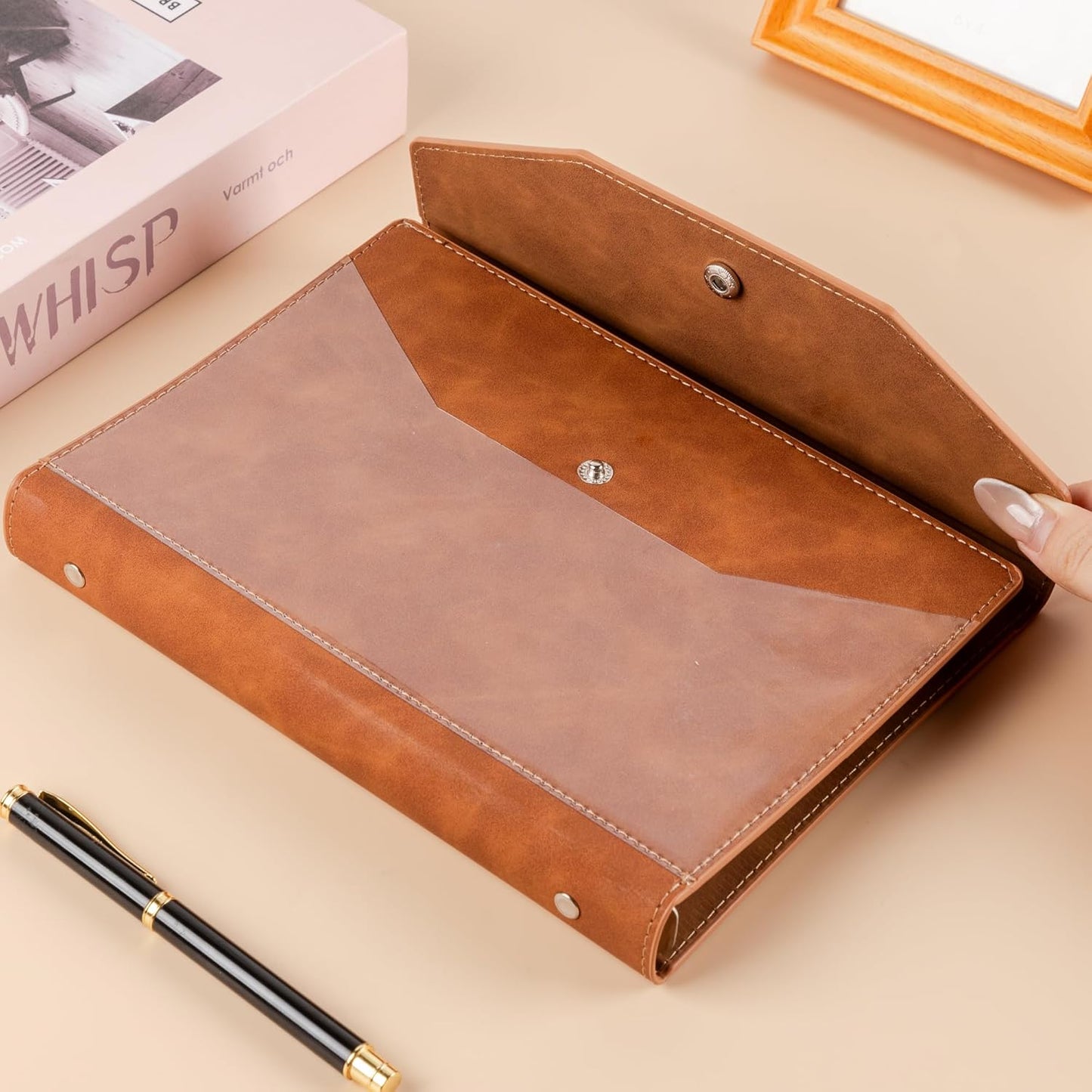 Mr. Pen- A5 Leather Planner Binder, A5 Leather Binder, Leather Ring Binder