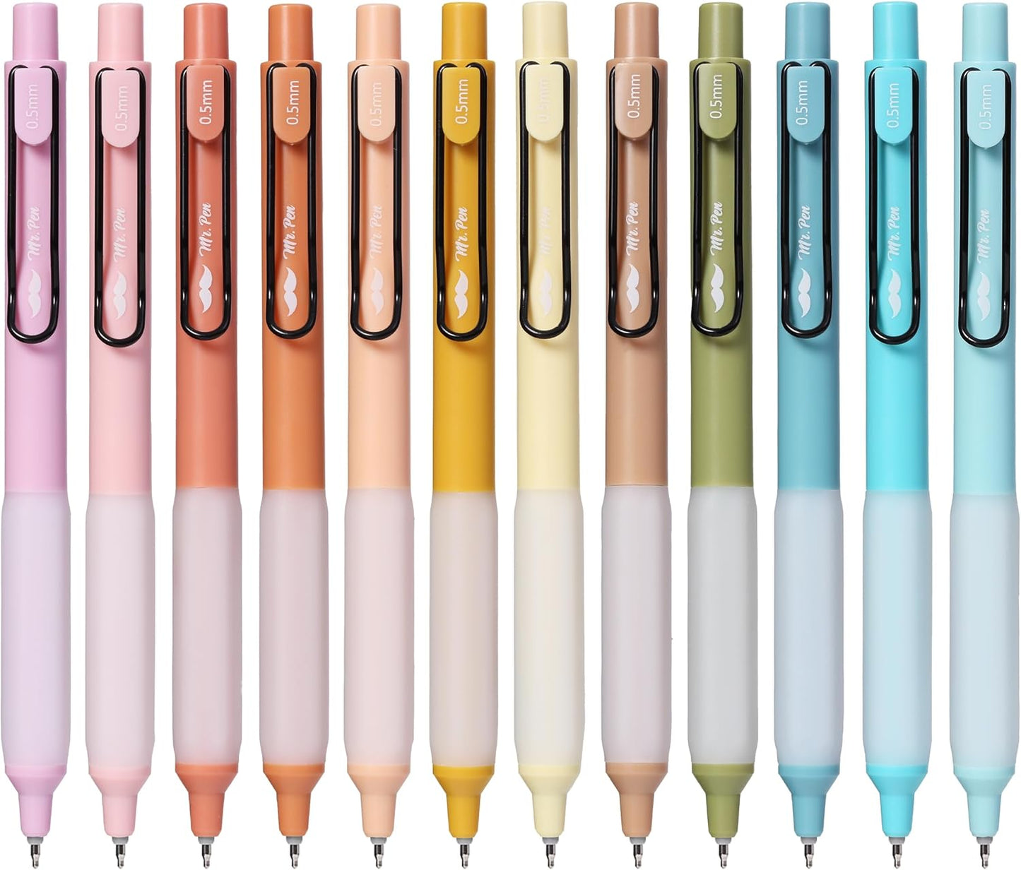 Mr. Pen- Retractable Gel Pens, 12 Pack, Colorful Ink Gel Pens with Case and 12 Refills, Gel Pens Fine Point 0.5mm, Retractable Pens