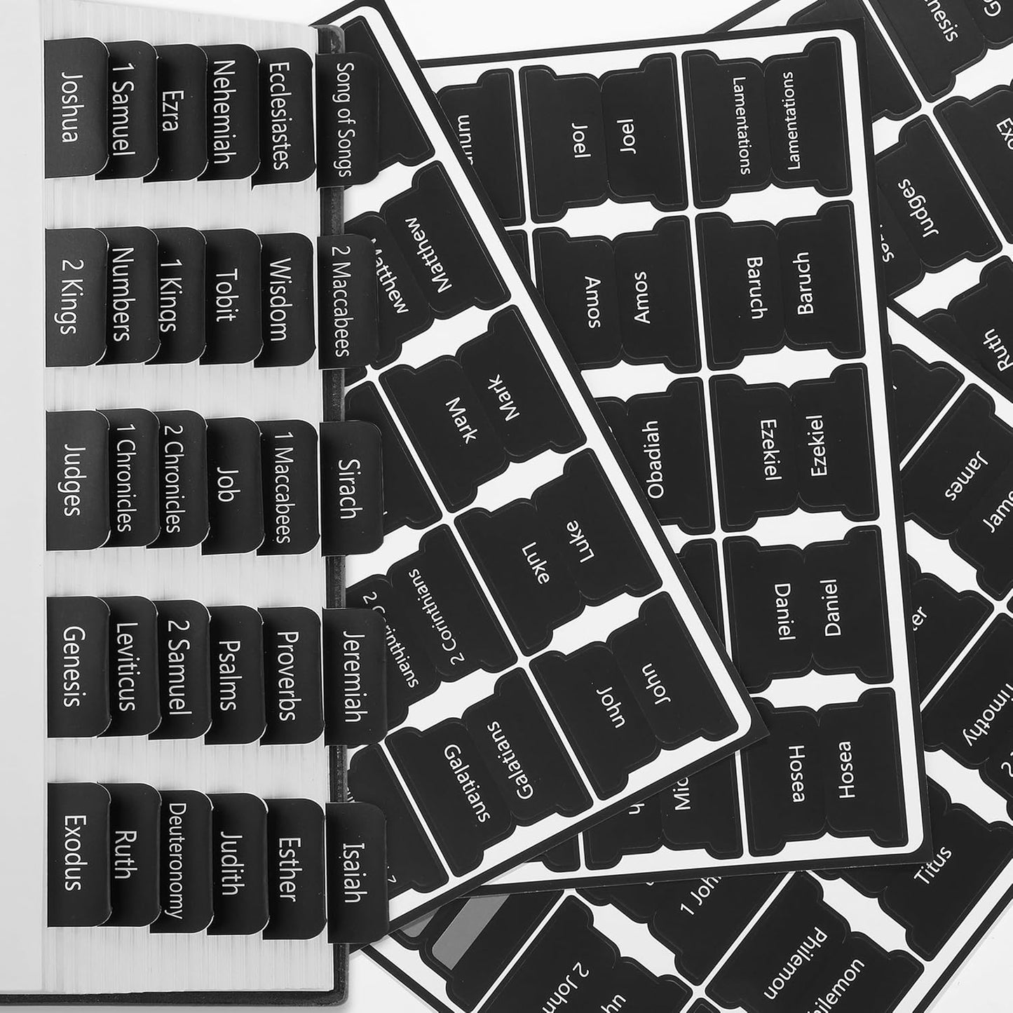 Mr. Pen- Bible Tabs, 75 Tabs, Black, Laminated Bible Tabs for Women and Men, Bible Tabs for Study Bible Index Tabs