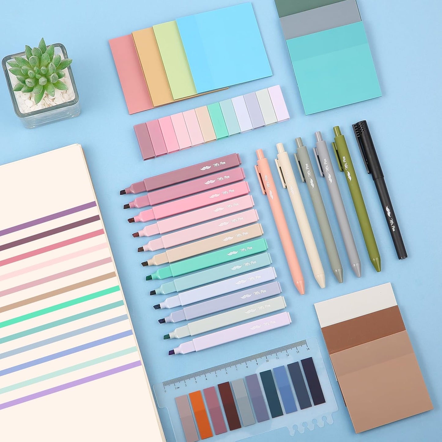 Mr. Pen- Aesthetic Book Annotation Kit, 38 pcs, Aesthetic Highlighters and Gel Pens