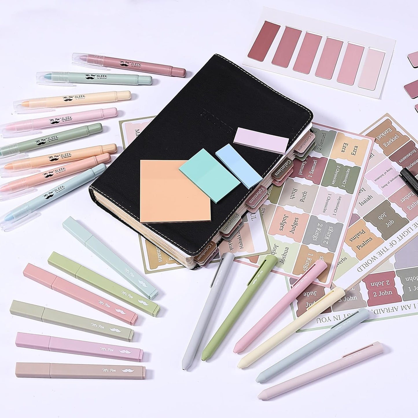 Bible Journaling Kit, 31 Pcs — Pens, Highlighters, Tabs, Bookmarks & Sticky Notes, No Bleed Bible Study Set