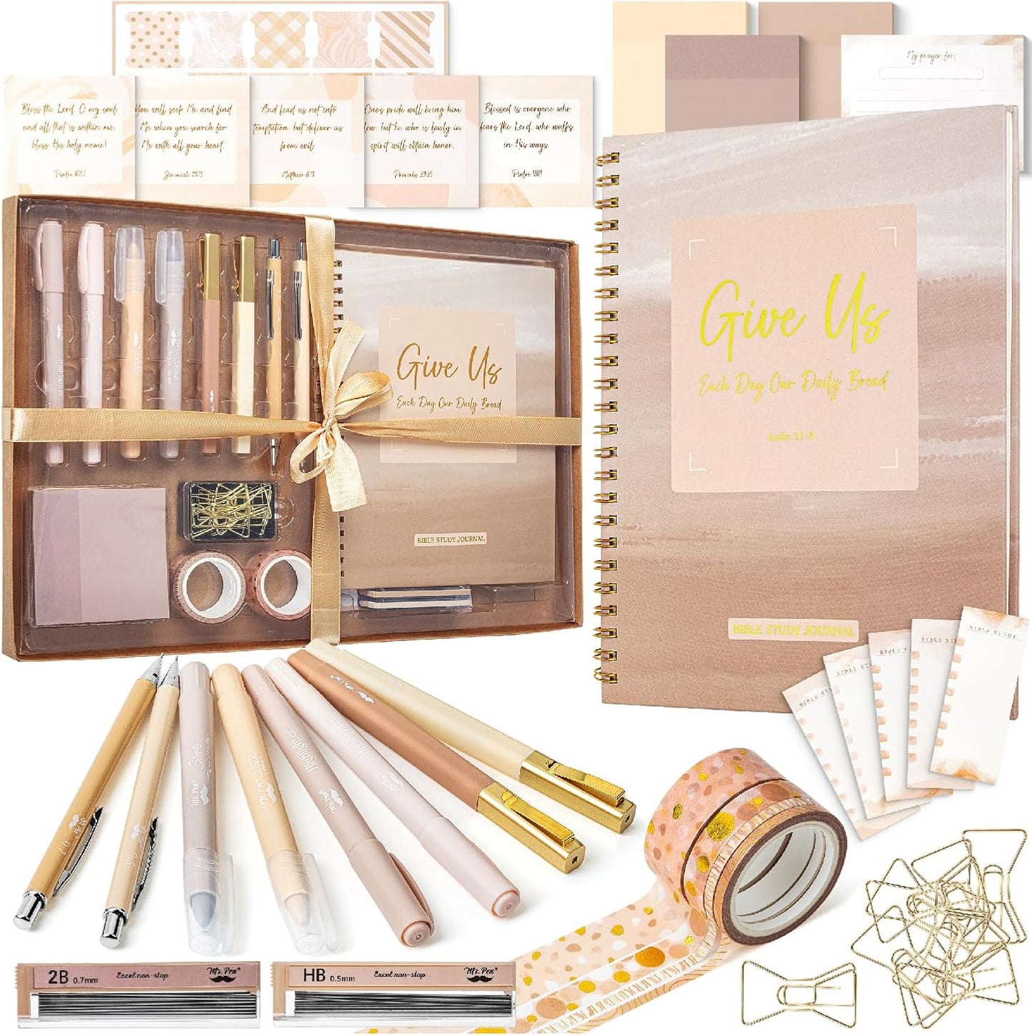Bible Journaling Kit, Bible Highlighters and Pens No Bleed, Bible Study Kit, Journaling Kit for Women and Gift, Bible Tabs and Highlighter Set