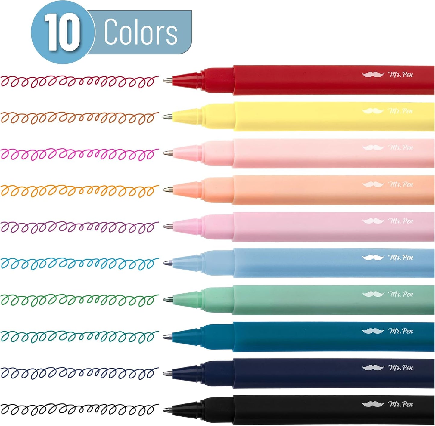 Mr. Pen- Aesthetic Pens, 0.7 mm Fine Point, 10 Pack, Assorted Color
