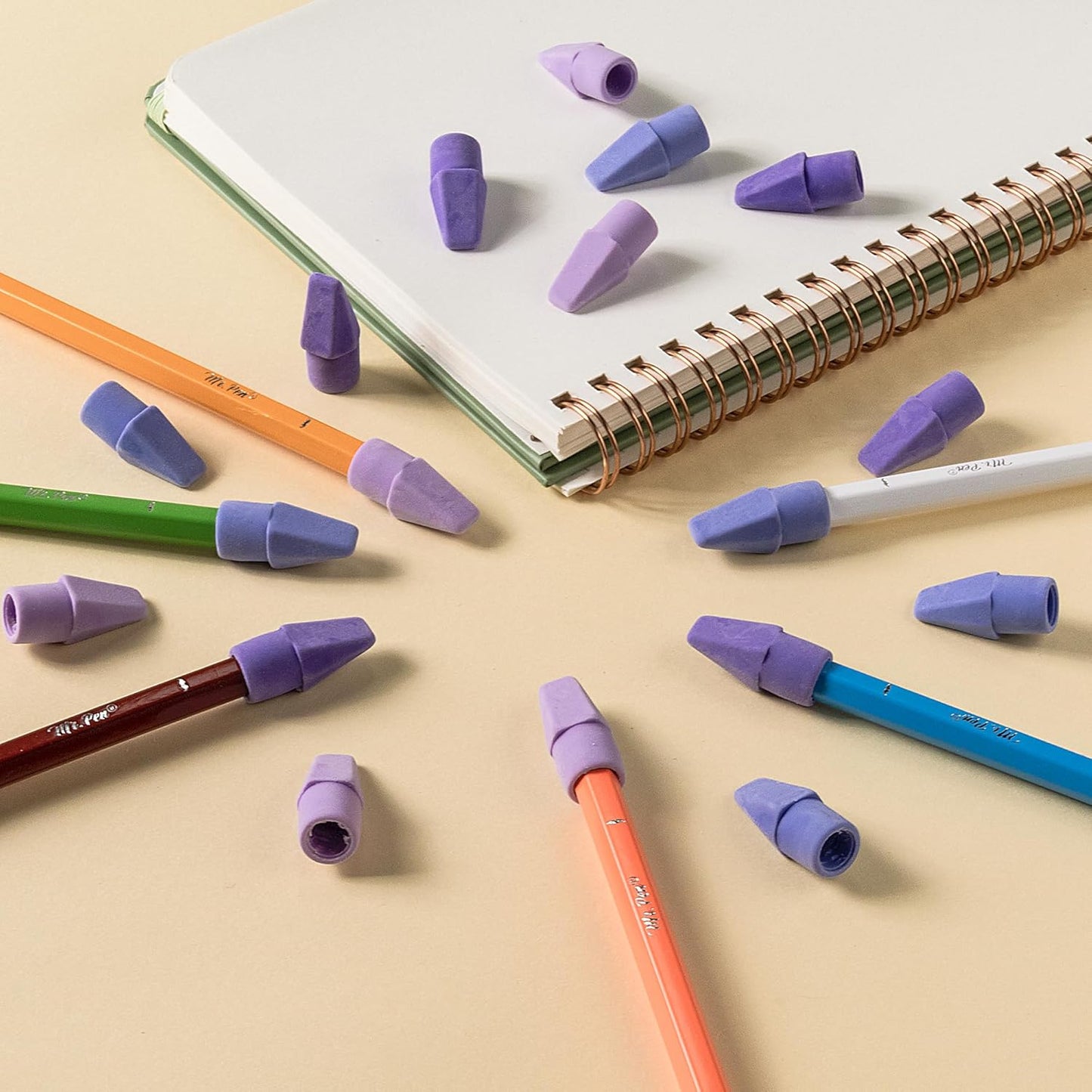 Pencil Erasers Toppers, 30 Pack, Colorful, Latex Free, No Smudge